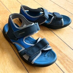 Geox Boys Blue Adjustable Breathable Sandals Size US 1